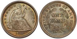 10 CENTS -  1838 10-CENTS, PARTIAL DRAPERY -  1838 UNITED STATES COINS