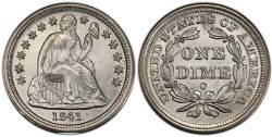 10 CENTS -  1841-O 10-CENTS -  1841 UNITED STATES COINS