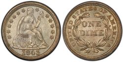 10 CENTS -  1843 10-CENTS -  1843 UNITED STATES COINS
