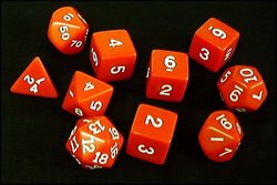 10 DICE TUBE, RED/WHITE, OPAQUE