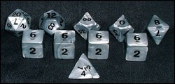 10 DICE TUBE, SILVER/BLACK, OLYMPIC