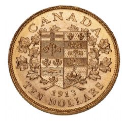 10-DOLLAR -  1913 10-DOLLAR GOLD COIN -  PIÈCES DU CANADA 1913