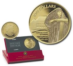 100 DOLLARS -  130TH ANNIVERSARY OF THE SUPREME COURT OF CANADA -  2005 CANADIAN COINS 30