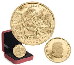 100 DOLLARS -  150TH ANNIVERSARY OF THE CARIBOO GOLD RUSH -  2012 CANADIAN COINS 37