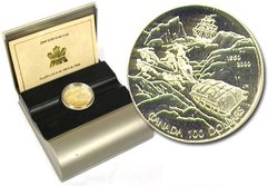 100 DOLLARS -  150TH ANNIVERSARY OF THE SEARCH FOR THE NORTHWEST PASSAGE -  2000 CANADIAN COINS 25