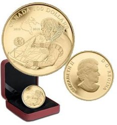 100 DOLLARS -  400TH ANNIVERSARY OF THE DISCOVERY OF THE HUDSON'S BAY -  2010 CANADIAN COINS 35
