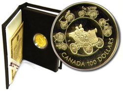 100 DOLLARS -  HORSELESS CARRIAGE -  1993 CANADIAN COINS 18