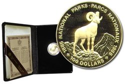 100 DOLLARS -  NATIONAL PARKS CENTENARY -  1985 CANADIAN COINS 10