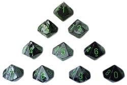 10D10 BLACK/GREY WITH GREEN NUMBERS -  GEMINI