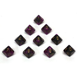 10D10 SET -  10D10, BLACK/PURPLE WITH GOLD NUMBERS -  GEMINI CHX