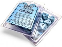 10D10 SET -  10D10, BLUE WITH BLACK NUMBERS -  OPAQUE PASTEL CHX