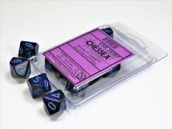 10D10 SET -  10D10, COBALT WITH BLUE NUMBERS -  SPECKLED CHX