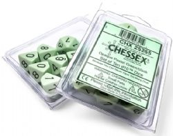 10D10 SET -  10D10, GREEN WITH BLACK NUMBERS -  OPAQUE PASTEL CHX