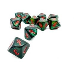 10D10 SET -  10D10, JADE / RED -  SCARAB CHX