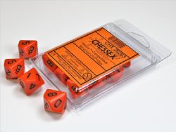 10D10 SET -  10D10, ORANGE WITH BLACK NUMBERS -  OPAQUE CHX