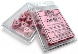 10D10 SET -  10D10, PINK WITH BLACK NUMBERS -  OPAQUE PASTEL CHX