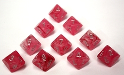 10D10 SET -  10D10, PINK WITH SILVER -  GHOSTLY GLOW CHX