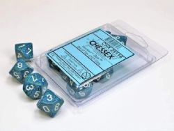 10D10 SET -  10D10, SEA WITH WHITE NUMBERS -  SPECKLED CHX