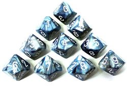 10D10 SET -  10D10, SLATE WITH WHITE -  LUSTROUS CHX