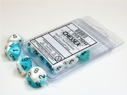 10D10 SET -  10D10, TEAL-WHITE WITH BLACK NUMBERS -  GEMINI CHX