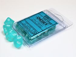 10D10 SET -  10D10, TEAL WITH WHITE NUMBERS -  FROSTED CHX