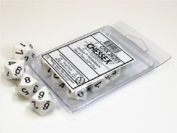 10D10 SET -  10D10, WHITE WITH BLACK NUMBERS -  OPAQUE CHX