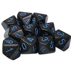 10D10 SET -  BLUE STARS WITH BLUE NUMBERS -  SPECKLED