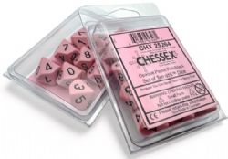 10D10 SET -  PINK WITH BLACK NUMBERS -  OPAQUE PASTEL
