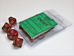 10D10 SET -  STRAWBERRY WITH GREEN NUMBERS -  SPECKLED