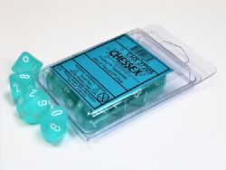 10D10 SET -  TEAL WITH WHITE NUMBERS -  FROSTED