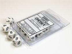10D10 SET -  WHITE WITH BLACK NUMBERS -  OPAQUE