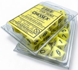 10D10 SET -  YELLOW WITH BLACK NUMBERS -  OPAQUE PASTEL