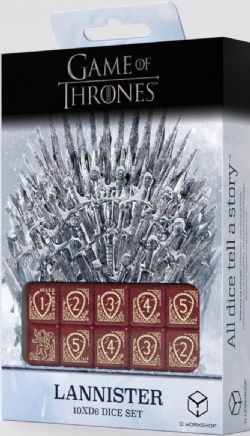 10D6 DICE SET -  LANNISTER -  GAME OF THRONES Q-WORKSHOP