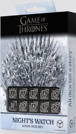 10D6 DICE SET -  NIGHTS WATCH -  GAME OF THRONES Q-WORKSHOP
