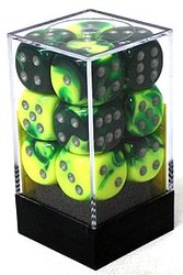12D6 16MM GREEN/YELLOW WITH SILVER DOTS -  GEMINI
