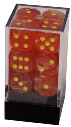 12D6 16MM ORANGE WITH YELLOW NUMBERS -  GHOSTLY GLOW