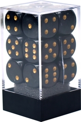 12D6 SET -  12D6, BLACK WITH GOLD -  OPAQUE CHX