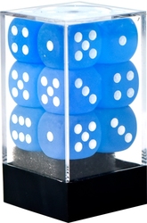 12D6 SET -  12D6, CARIBBEAN BLUE WITH WHITE -  FROSTED CHX