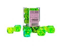 12D6 SET -  12D6, GREEN-TEAL AND YELLOW -  GEMINI CHX