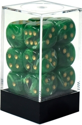 12D6 SET -  12D6, GREEN WITH GOLD -  VORTEX CHX