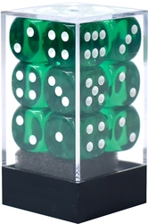 12D6 SET -  12D6, GREEN WITH WHITE -  TRANSLUCENT CHX