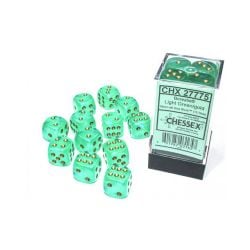 12D6 SET -  12D6, LIGHT GREEN WITH GOLD - GLOW IN THE DARK -  BOREALIS CHX