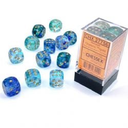 12D6 SET -  12D6, OCEANIC WITH GOLD -  NEBULA CHX