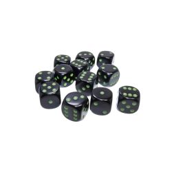 12D6 SET -  12D6, OPAQUE BLACK/GREEN -  OPAQUE CHX