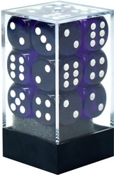 12D6 SET -  12D6, PURPLE WITH WHITE -  TRANSLUCENT CHX