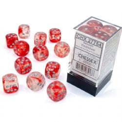 12D6 SET -  12D6, RED WITH SILVER -  NEBULA CHX