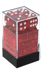 12D6 SET -  12D6, RED WITH WHITE TRANSLUCENT -  TRANSLUCENT CHX