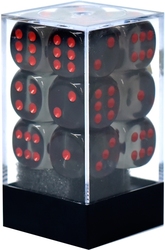 12D6 SET -  12D6, SMOKE WITH RED -  TRANSLUCENT CHX