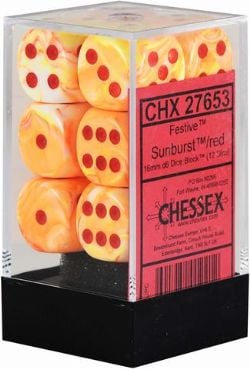 12D6 SET -  12D6, SUNBURST WITH RED -  FESTIVE CHX