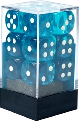 12D6 SET -  12D6, TEAL WITH WHITE -  TRANSLUCENT CHX